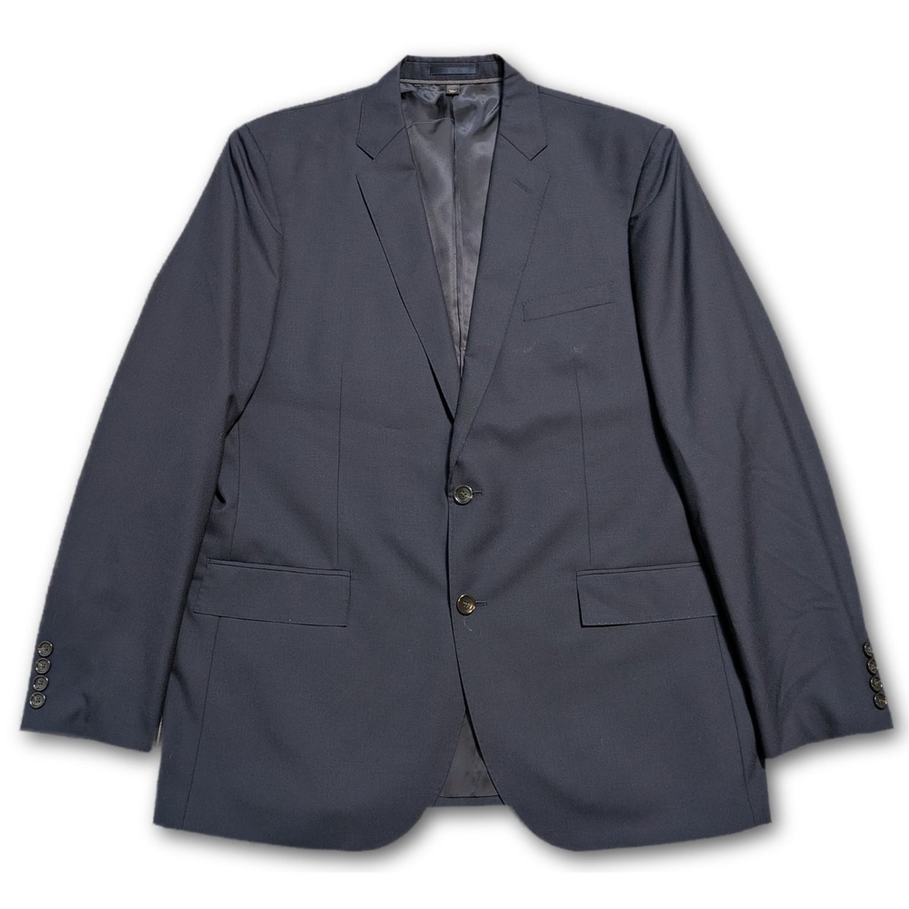 J Crew Crosby Mens 44L Blazer Navy Blue Loro Piana Italian Super 120s B2097
